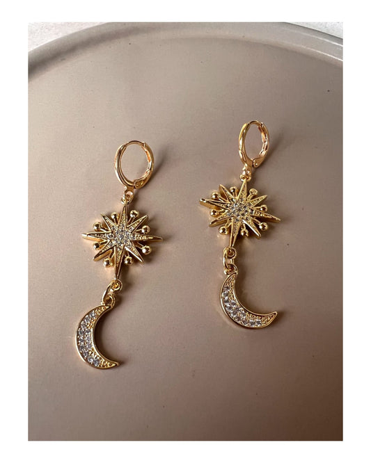 Aretes Luna Colgante