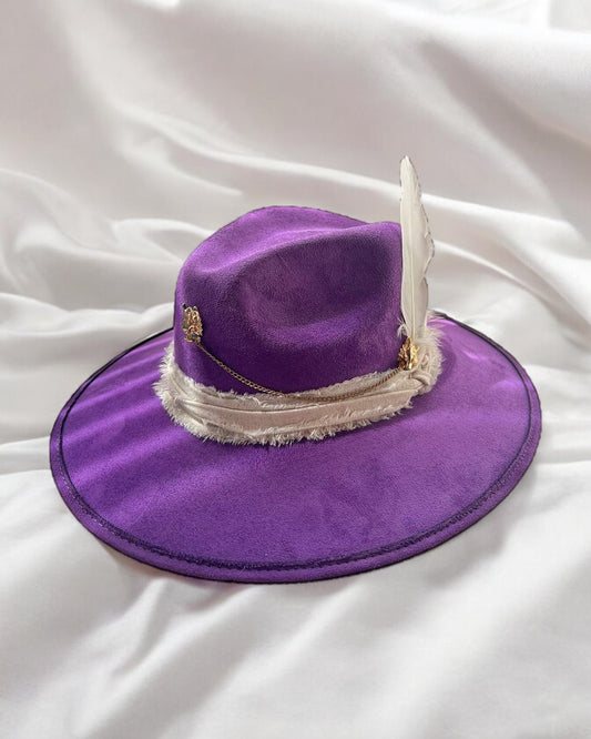 Sombrero Indiana Violeta Decorado